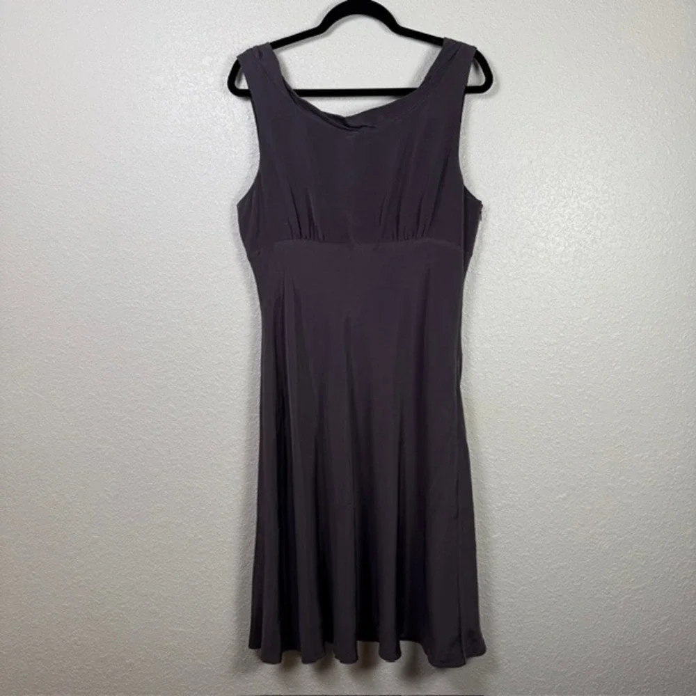 J.Crew Silk Lined A-Line Scoop Neck Dress Muted Plum Smoky Purple Size 16
